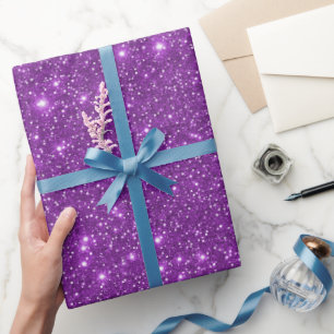 Elegant Glam Royal Purple Sparkle Shiny Glitter  Wrapping Paper