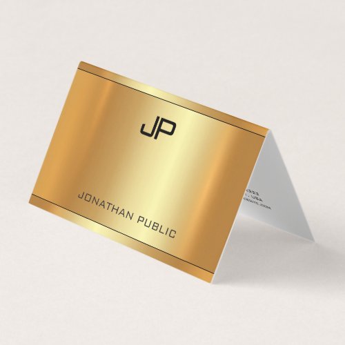Elegant Glamor Faux Gold Luxury Template Modern Business Card