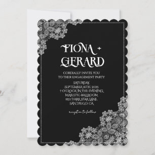 Elegant Glamor Lace Engagement Party Invitation