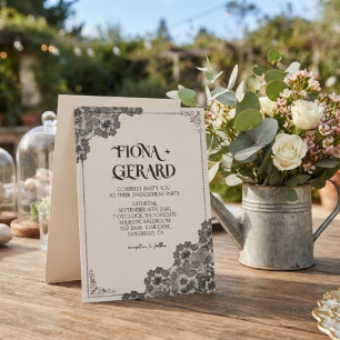 Elegant Glamor Lace Engagement Party Invitation