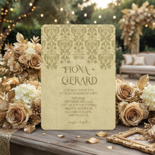Elegant Glamor Lace Engagement Party Invitation