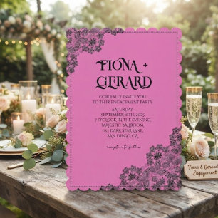 Elegant Glamor Lace Engagement Party Invitation