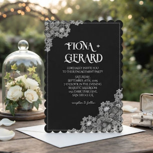 Elegant Glamor Lace Engagement Party Invitation