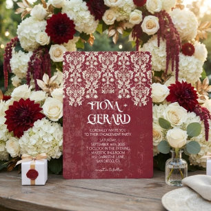 Elegant Glamor Lace Engagement Party Invitation