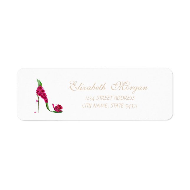 Elegant Glamorous  Address Label-Heel Label (Front)
