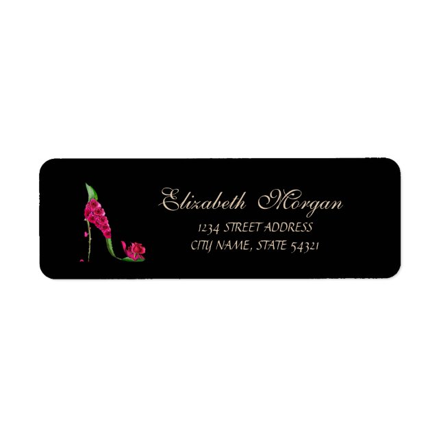 Elegant Glamorous  Address Label-Heel Label (Front)