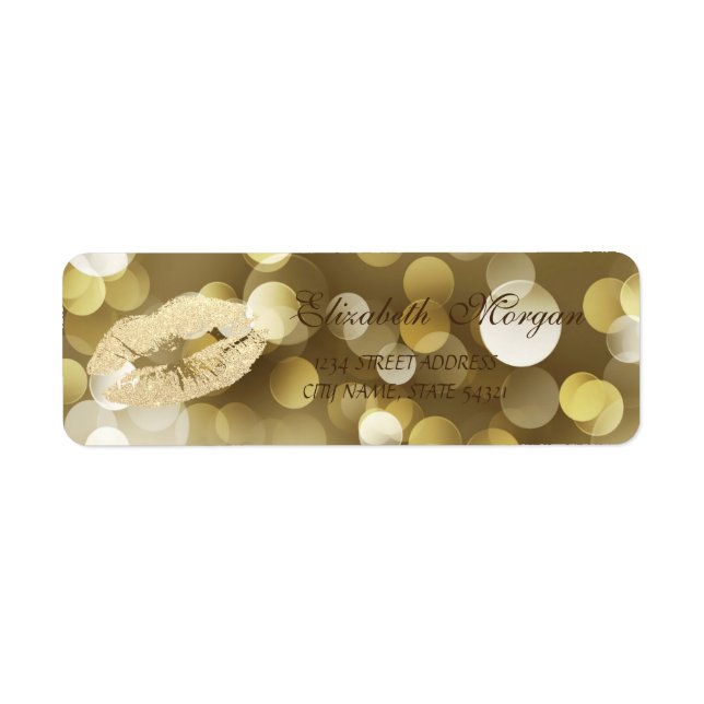 Elegant Glamorous  Address Label-Lips Label (Front)