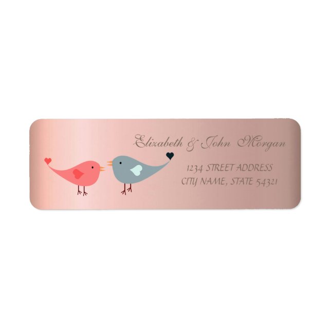 Elegant  Glamorous ,Birds In Love  Address Label (Front)