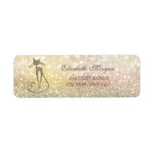 Elegant Glamorous Bokeh ,Cat Address Label