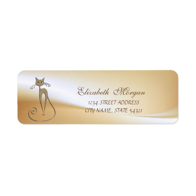 Elegant Glamorous  Cat  Address Label- Label (Front)