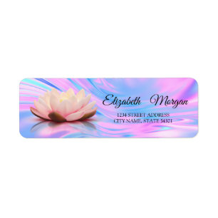 Elegant Glamorous Chic Lotus Holographic Label