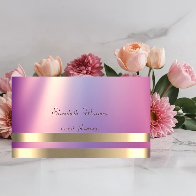 Elegant,Glamorous ,Chic ,Stripes ,Luminous Business Card (Creator Uploaded)