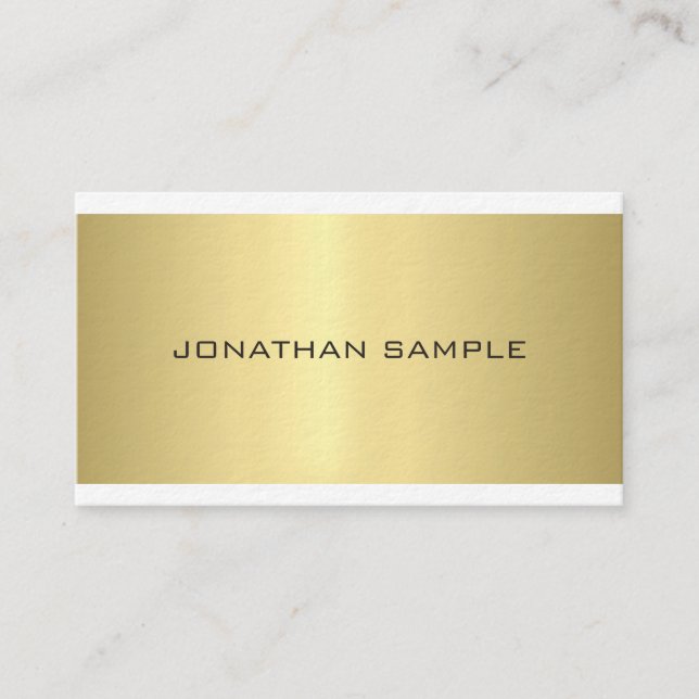 Elegant Glamorous Design Modern Gold Luxury Trendy Business Card (Front)