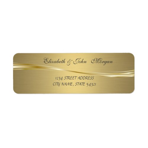 Elegant Glamorous  Faux Gold Address Label