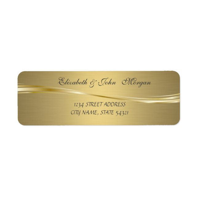 Elegant Glamorous  Faux Gold Address Label (Front)