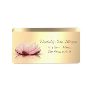 Elegant Glamorous Faux Gold Lotus Label