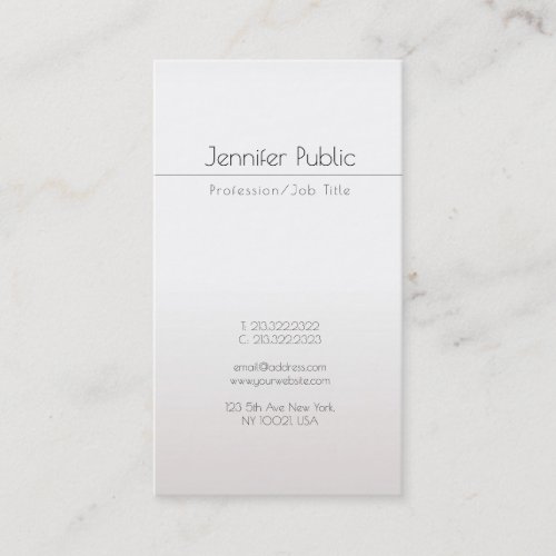 Elegant Glamorous Faux Silver Trendy Modern Luxe Business Card