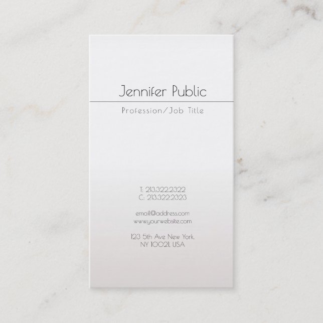 Elegant Glamorous Faux Silver Trendy Modern Luxe Business Card (Front)