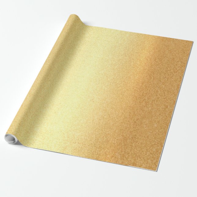 Elegant Glamorous Gift Supplies Gold Look Glossy Wrapping Paper (Unrolled)