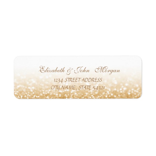 Elegant Glamorous  Glittery Address Label (Front)