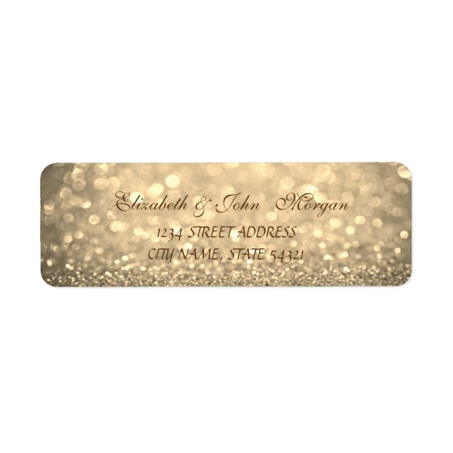 Elegant Glamorous  Glittery  Bokeh Address Label (Front)