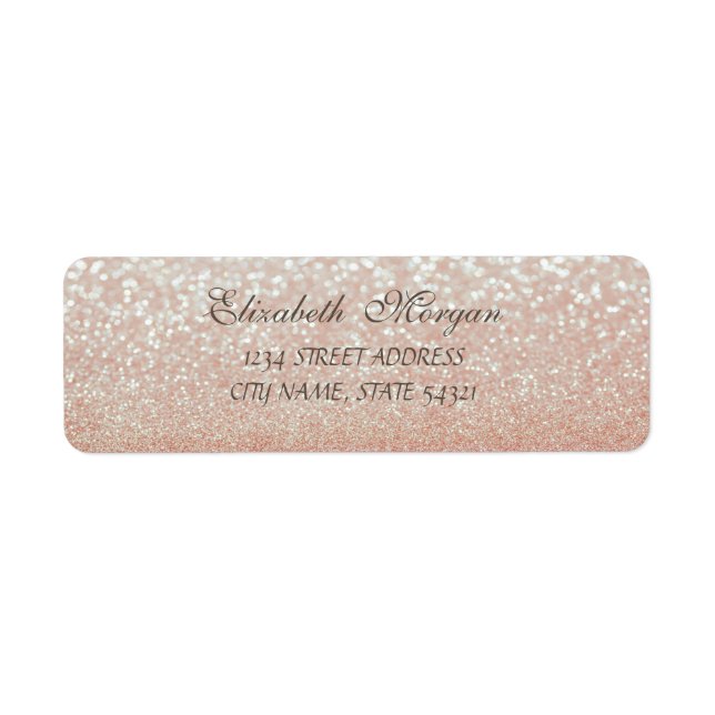 Elegant Glamorous  Glittery  Bokeh Address Label (Front)