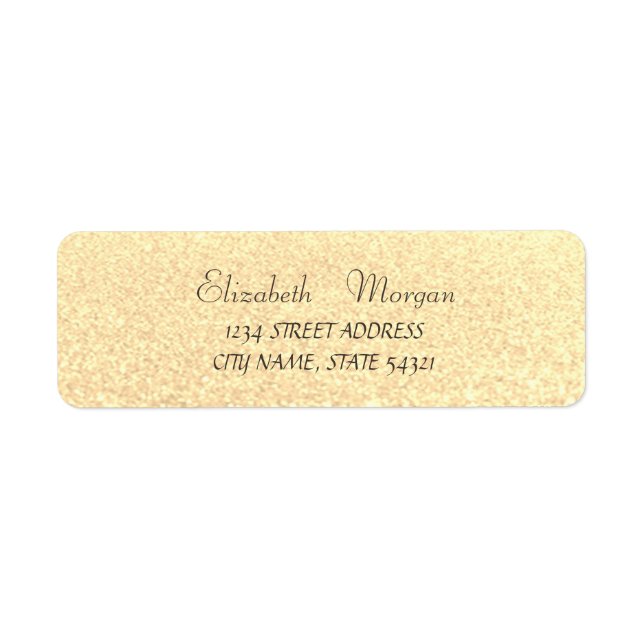 Elegant Glamorous  Glittery   Bokeh Address Label (Front)