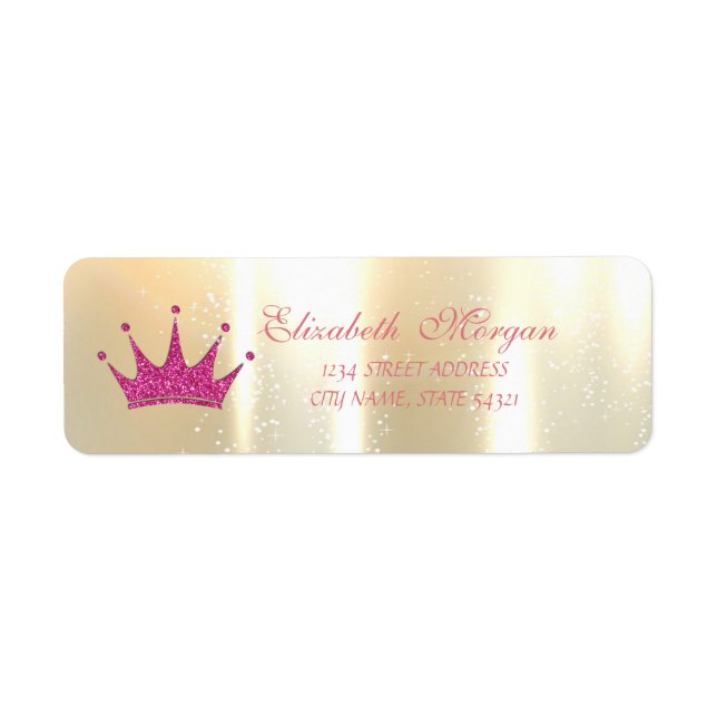 Elegant Glamorous , Glittery Tiara, Address Label (Front)