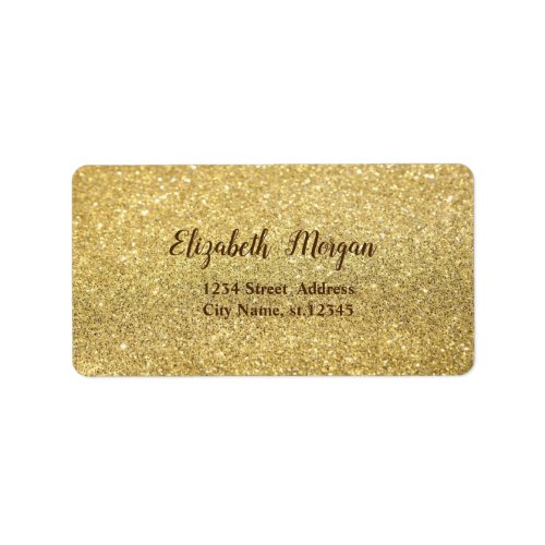 Elegant Glamorous Gold Glitter Bokeh Label