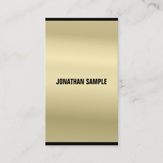 Elegant Glamorous Gold Look Modern Plain Luxury Business Card (Front)