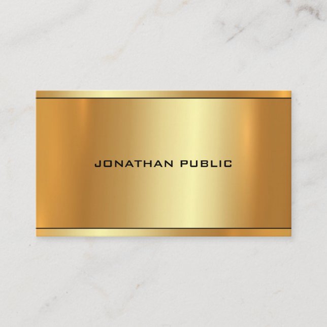 Elegant Glamorous Gold Look Professional Modern Business Card (Front)