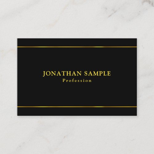 Elegant Glamorous Gold Stripes Black Cool Template Business Card