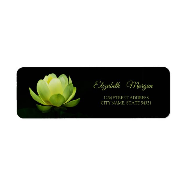 Elegant Glamorous Green Lotus  Label (Front)