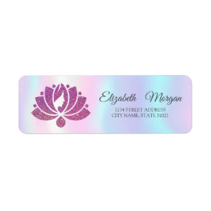 Elegant Glamorous Lotus Girl Holographic Label