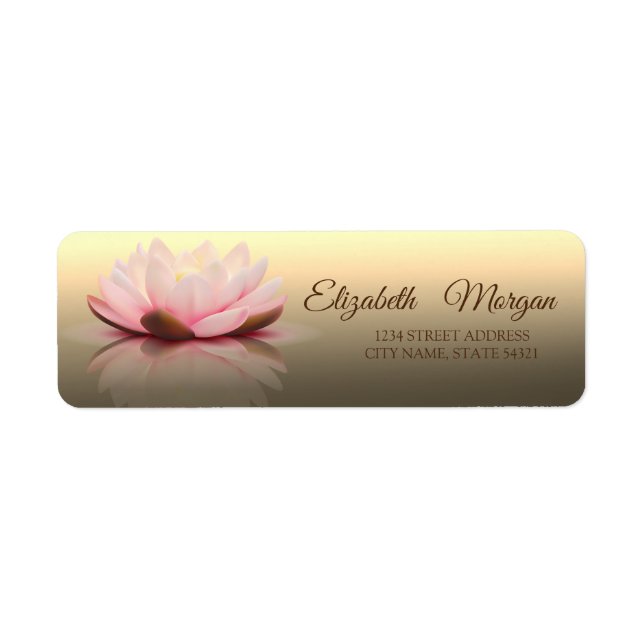 Elegant Glamorous  Lotus Gold Address Label (Front)