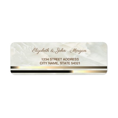 Elegant Glamorous Marble Stripe  Address Label