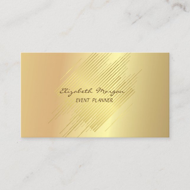 Elegant Glamorous Modern ,Faux Gold,Stripes Business Card (Front)