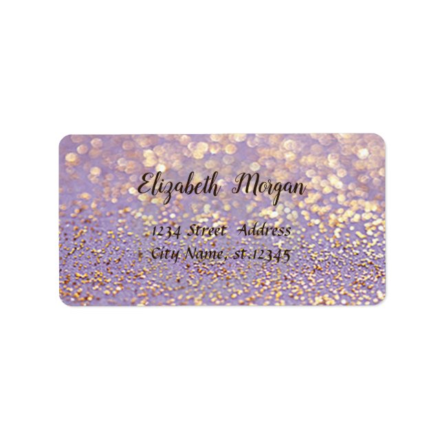 Elegant Glamorous Modern   Glittery,Bokeh Label (Front)
