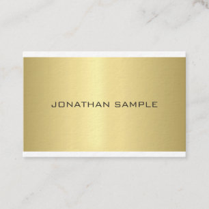 Elegant Glamorous Modern Plain Gold Luxury Trendy Business Card