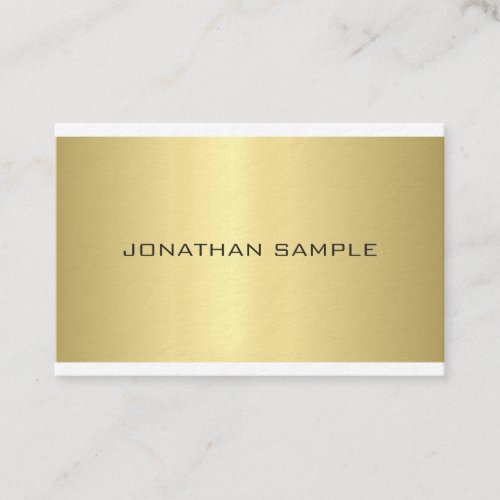 Elegant Glamorous Modern Plain Gold Luxury Trendy Business Card
