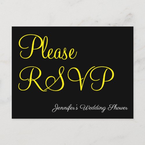 Elegant Glamorous Please RSVP Postcard