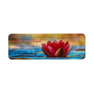 Elegant Glamorous Red Lotus Label