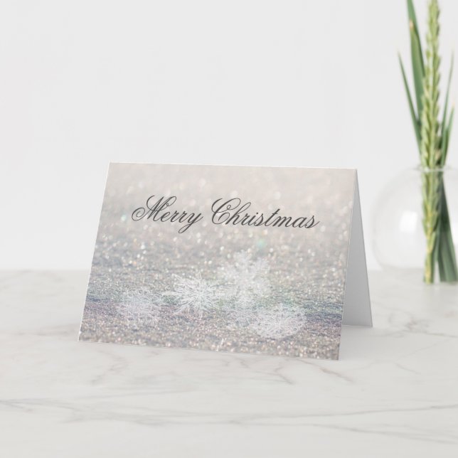 Elegant Glamorous Snowflake Christmas Cards (Front)