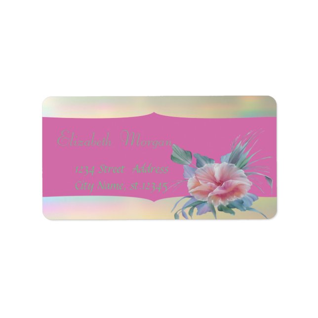 Elegant Glamorous Stylish Romantic,Flower Label (Front)