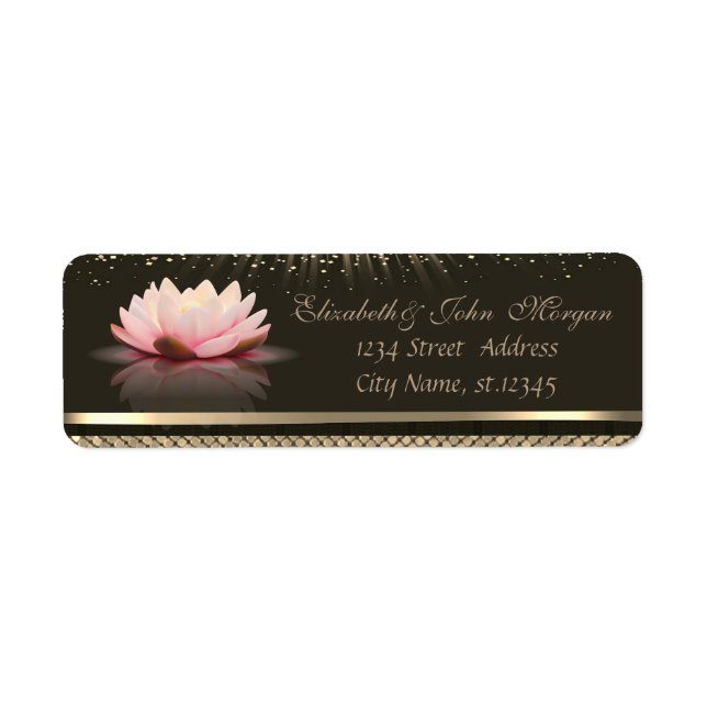 Elegant Glamorous  Stylish Shiny,Sequins Lotus Label (Front)