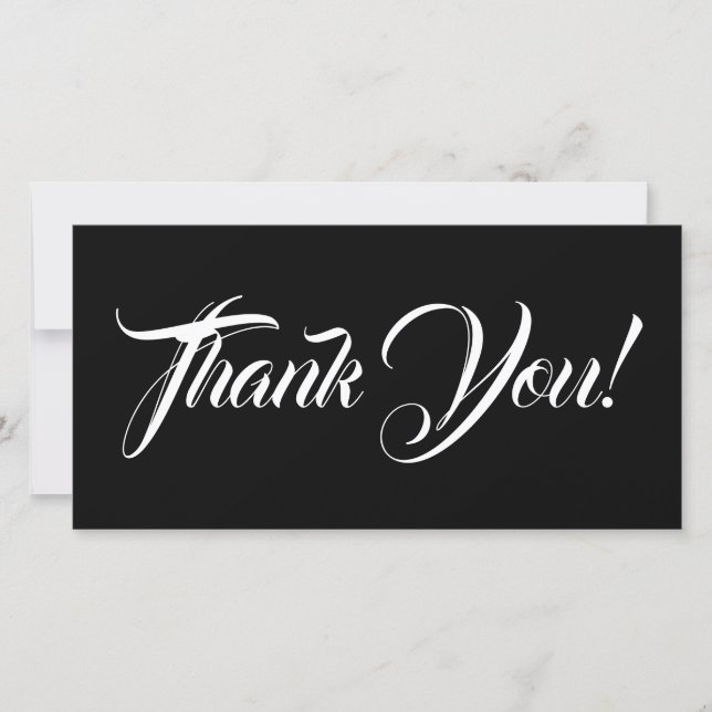Elegant & Glamorous "Thank You!" Card (Front)