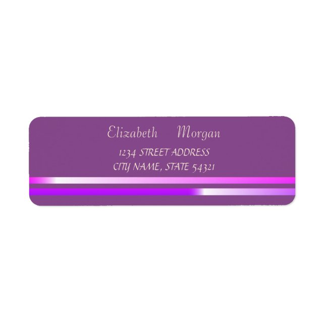 Elegant Glamorous Violet,Stripes Address Label (Front)