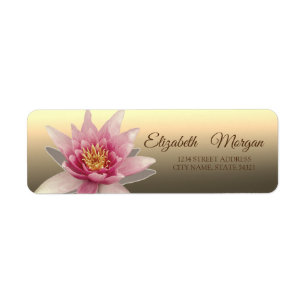 Elegant Glamorous Watercolor Lotus Gold Label