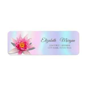 Elegant Glamorous Watercolor Lotus Holographic Label