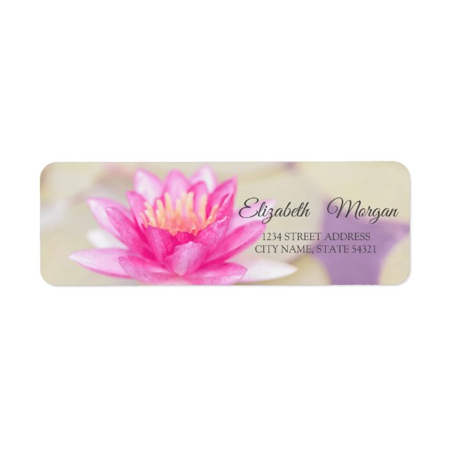 Elegant Glamorous Watercolor Lotus Label (Front)